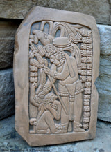 Load image into Gallery viewer, History Aztec Maya Mesoamerica lintel 46 plaque wall Sculpture Statue www.Neo-Mfg.com 9.5&quot; d14
