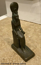 Load image into Gallery viewer, History Egyptian Goddess Sekhmet seated Sculpture Statue 6&quot; www.Neo-Mfg.com Museum Replica

