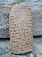 Load image into Gallery viewer, Sumerian Bitumen Tablet Cuneiform Sculptural www.Neo-Mfg.com museum reproduction 3 5/8&quot;
