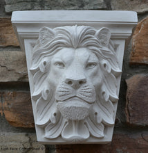 Load image into Gallery viewer, Animal Lion Face Corbel shelf Column plaque Fragment relief www.Neo-Mfg.com 9" each home decor
