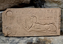 Load image into Gallery viewer, Egyptian Akhenaten as a Sphinx artifact Carved Sculpture Statue 11&quot; ww.Neo-Mfg.com Museum reproduction e2
