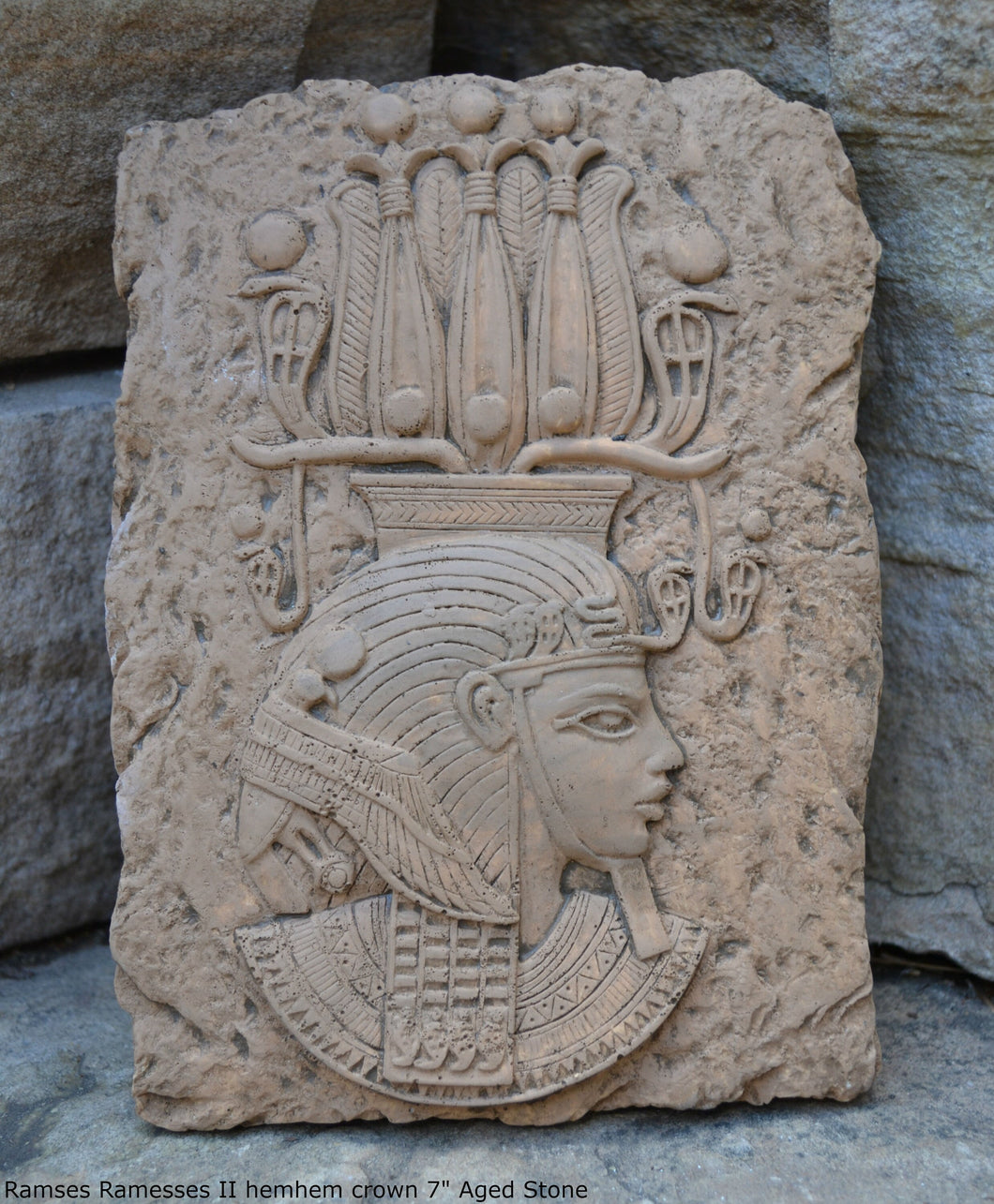 History Egyptian Ramses Ramesses II hemhem crown Plaque Artifact Sculpture 7