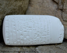 Load image into Gallery viewer, Sumerian Bitumen Tablet Cuneiform Sculptural www.Neo-Mfg.com museum reproduction 3 5/8&quot;

