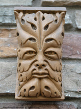 Load image into Gallery viewer, Greenman Green man Bamburg leaf face forest Tree spirit wall corbel sculpture www.NEO-MFG.com 6"
