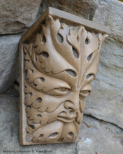 Load image into Gallery viewer, Greenman Green man Bamburg leaf face forest Tree spirit wall corbel sculpture www.NEO-MFG.com 6"
