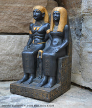 Load image into Gallery viewer, Egyptian Sennefer and Senay seated sitting statue Sculpture 7" www.Neo-Mfg.com museum reproduction
