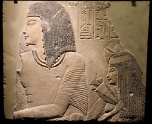Load image into Gallery viewer, History Egyptian Imenmes &amp; wife Depet parents of general Imeneminet Plaque Artifact Sculpture 26&quot; www.Neo-Mfg.com Ramses
