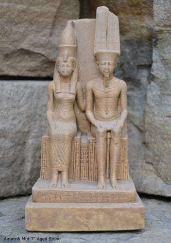 Egyptian God Amun & Mut Sculpture museum reproduction art 7