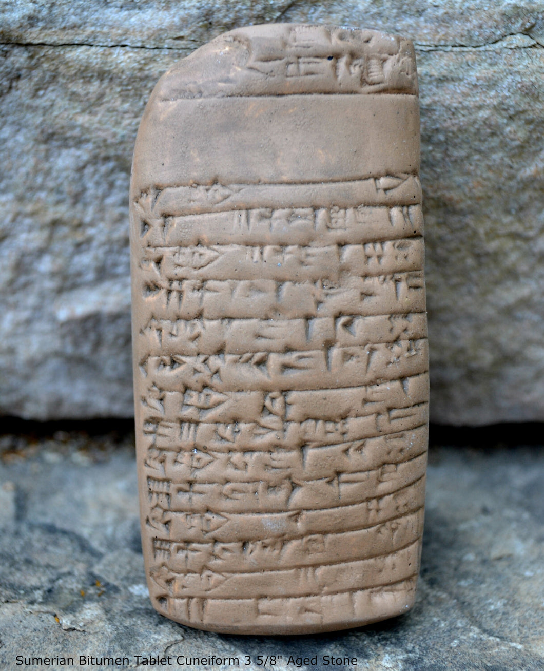 Sumerian Bitumen Tablet Cuneiform Sculptural www.Neo-Mfg.com museum reproduction 3 5/8