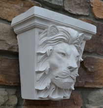 Load image into Gallery viewer, Animal Lion Face Corbel shelf Column plaque Fragment relief www.Neo-Mfg.com 9&quot; each home decor
