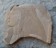 Load image into Gallery viewer, Egyptian Relief fragment head of a lady wall plaque art Sculpture 8.75" www.Neo-Mfg.com Museum reproduction m18
