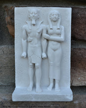 Load image into Gallery viewer, History Egyptian King Menkaura Mycerinus queen Statue Sculpture &amp; wall plaque 6.75" www.Neo-Mfg.com home decor Museum reproduction k27
