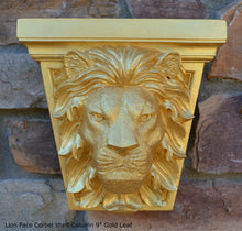 Load image into Gallery viewer, Animal Lion Face Corbel shelf Column plaque Fragment relief www.Neo-Mfg.com 9&quot; each home decor
