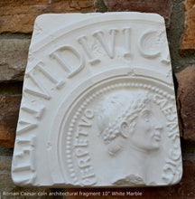 Load image into Gallery viewer, Roman Caesar coin architectural fragment Sculptural Wall frieze plaque relief www.Neo-Mfg.com 10&quot;

