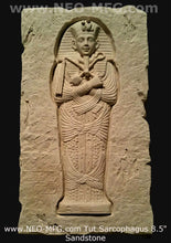 Load image into Gallery viewer, History Egyptian King Tut sarcophagus coffin hieroglyph Sculptural wall relief www.Neo-Mfg.com 8.5&quot; g1
