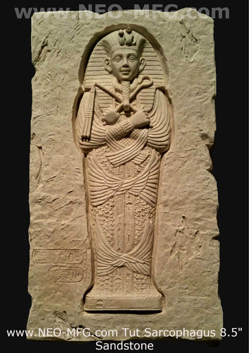 History Egyptian King Tut sarcophagus coffin hieroglyph Sculptural wall relief www.Neo-Mfg.com 8.5