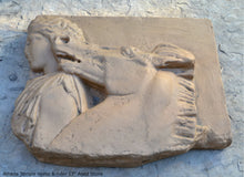 Load image into Gallery viewer, Roman Greek Parthenon Frieze fragment goddess Athena Temple Horse &amp; rider Sculpture museum reproduction art 17" www.Neo-Mfg.com home decor
