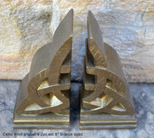 Load image into Gallery viewer, Celtic Knot triquetra 2pc set Sculpture www.Neo-Mfg.com 8" Decor or bookends
