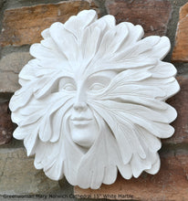 Load image into Gallery viewer, Nature Greenwoman Mary Norwich Cathedral Roof Boss sculpture wall plaque 15&quot; www.Neo-Mfg.com green man decor home
