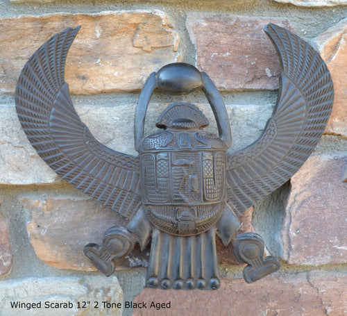 Egyptian Scarab winged statue fragment replica sculpture Artifact 12