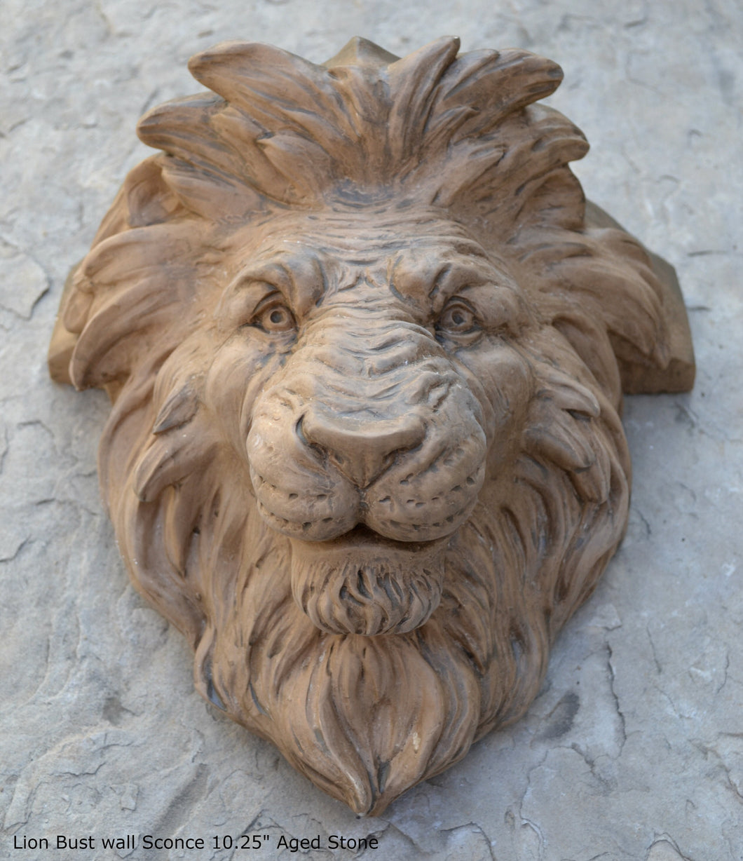 Lion Bust wall Sconce / Shelf Sculpture art www.Neo-Mfg.com home decor 10.25