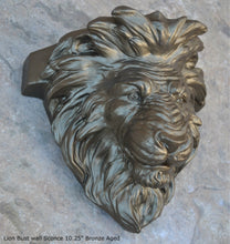 Load image into Gallery viewer, Lion Bust wall Sconce / Shelf Sculpture art www.Neo-Mfg.com home decor 10.25&quot;
