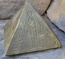 Load image into Gallery viewer, Egyptian Pyramid of 4 Gods 4.5&quot; Tall sculpture www.Neo-Mfg.com home decor art
