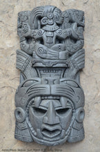 Load image into Gallery viewer, History Aztec Maya Artifact Warrior mask Jaguar Sun Moon Sculpture Statue 8.5" Tall www.Neo-Mfg.com
