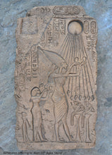 Load image into Gallery viewer, History Egyptian Akhetaten offering to Aton 10&quot; hieroglyph Sculptural wall relief www.Neo-Mfg.com Museum Reproduction

