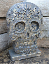Load image into Gallery viewer, Aztec Mexican Day of the Dead Sugar skull Dia de los Muertos Sculptural wall relief plaque www.Neo-Mfg.com 12&quot; m11
