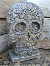 Load image into Gallery viewer, Aztec Mexican Day of the Dead Sugar skull Dia de los Muertos Sculptural wall relief plaque www.Neo-Mfg.com 12" m11
