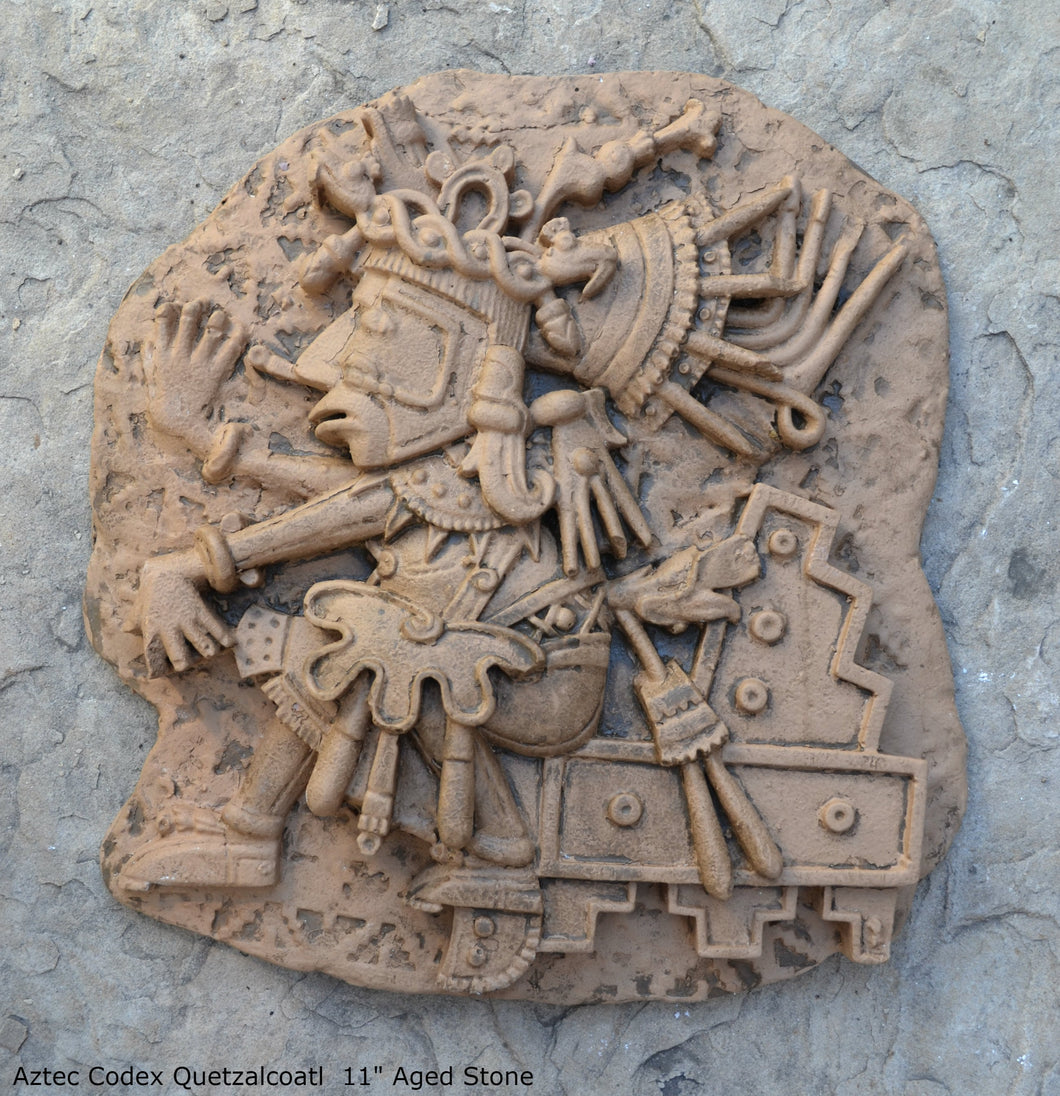 History Aztec Maya Artifact Carved Quetzalcoatl Sculpture Statue 11