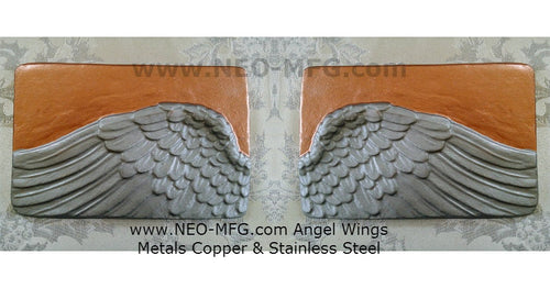 Angel Wings 2pc wall sculpture statue plaque www.Neo-Mfg.com Memorial