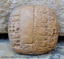 Load image into Gallery viewer, Clay Cuneiform Tablet Archive royal gardeners Archaic Period of Sumer, 2900-2340 BC museum replica Sculpture 4&quot; www.Neo-Mfg.com
