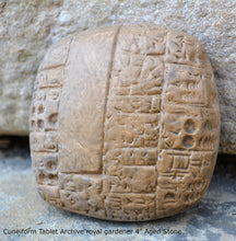 Load image into Gallery viewer, Clay Cuneiform Tablet Archive royal gardeners Archaic Period of Sumer, 2900-2340 BC museum replica Sculpture 4" www.Neo-Mfg.com
