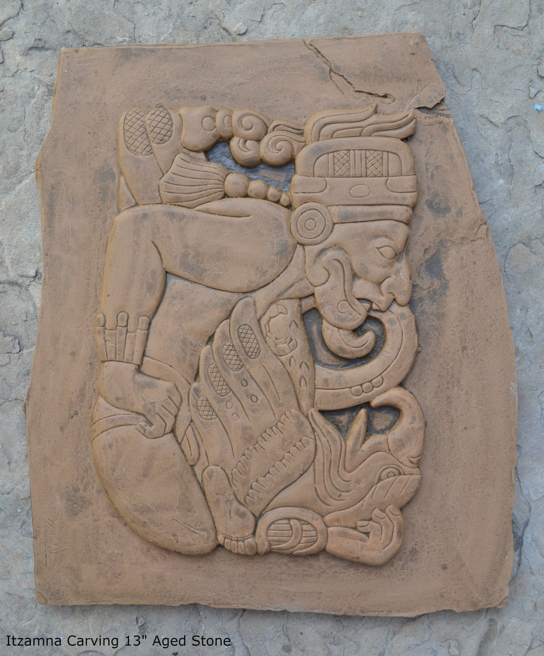 History Aztec Maya Itzamna Artifact Carved Sculpture Statue 13
