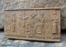 Load image into Gallery viewer, Historical Assyrian Akkadian Adda Cylinder Seal wall Sculpture www.Neo-Mfg.com Mesopotamia Museum Reproduction 2pc set Cy1
