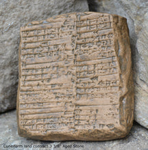 Load image into Gallery viewer, Mesopotamia land contract Tablet Cuneiform Sculptural www.Neo-Mfg.com museum reproduction 3 3/8""
