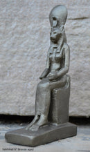 Load image into Gallery viewer, History Egyptian Goddess Sekhmet seated Sculpture Statue 6&quot; www.Neo-Mfg.com Museum Replica

