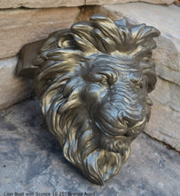 Load image into Gallery viewer, Lion Bust wall Sconce / Shelf Sculpture art www.Neo-Mfg.com home decor 10.25&quot;
