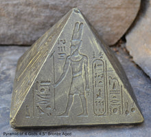 Load image into Gallery viewer, Egyptian Pyramid of 4 Gods 4.5&quot; Tall sculpture www.Neo-Mfg.com home decor art
