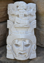 Load image into Gallery viewer, History Aztec Maya Artifact Warrior mask Jaguar Sun Moon Sculpture Statue 8.5&quot; Tall www.Neo-Mfg.com
