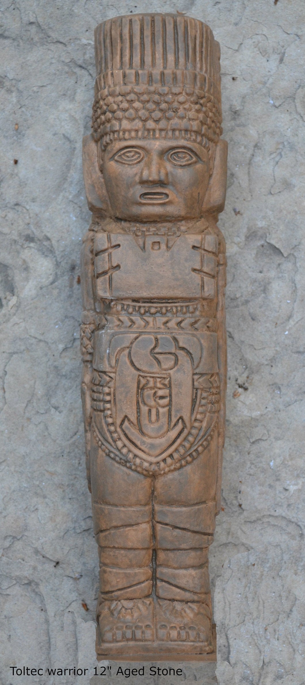 History Toltec warrior Mesoamerican MAYAN AZTEC Sculptural Wall plaque relief 12