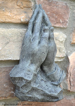 Load image into Gallery viewer, Religious Praying Hands Father Sculpture Statue Pray Neo-Mfg Life Size White 9" home decor wall plaque
