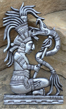 Load image into Gallery viewer, Aztec Mayan seated Warrior with Serpent wall art Sculpture www.Neo-Mfg.com 14&quot; L5
