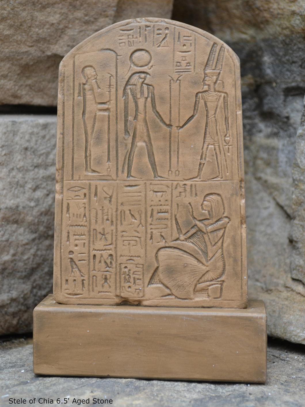Egyptian votive stele of Chia scribe & treasurer of Ramses II Sculpture Statue Fragment 6.5