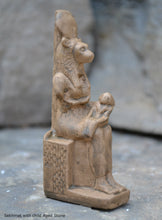 Load image into Gallery viewer, Egyptian Sekhmet with child seated Sculpture Statue 4&quot; www.Neo-Mfg.com amulet
