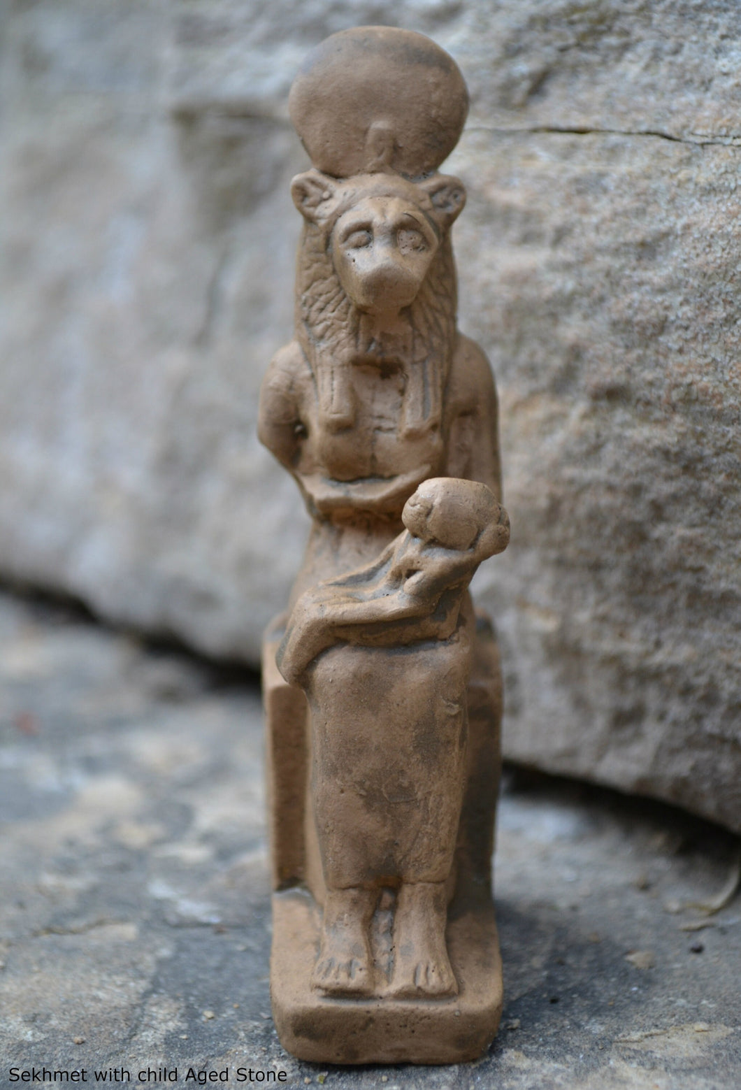 Egyptian Sekhmet with child seated Sculpture Statue 4