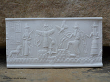 Load image into Gallery viewer, Historical Assyrian Akkadian Adda Cylinder Seal wall Sculpture www.Neo-Mfg.com Mesopotamia Museum Reproduction 2pc set Cy1
