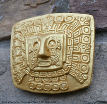 Load image into Gallery viewer, Inca Viracocha Tiwanaku Face Gateway sun Sculptural wall relief plaque 3.5&quot; www.Neo-Mfg.com home decor
